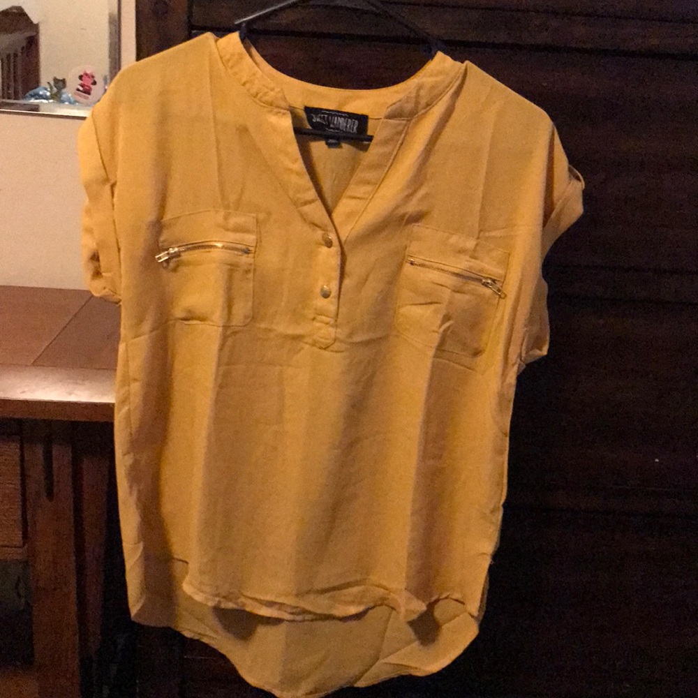 Mustard blouse Sized M. No rips/tears.